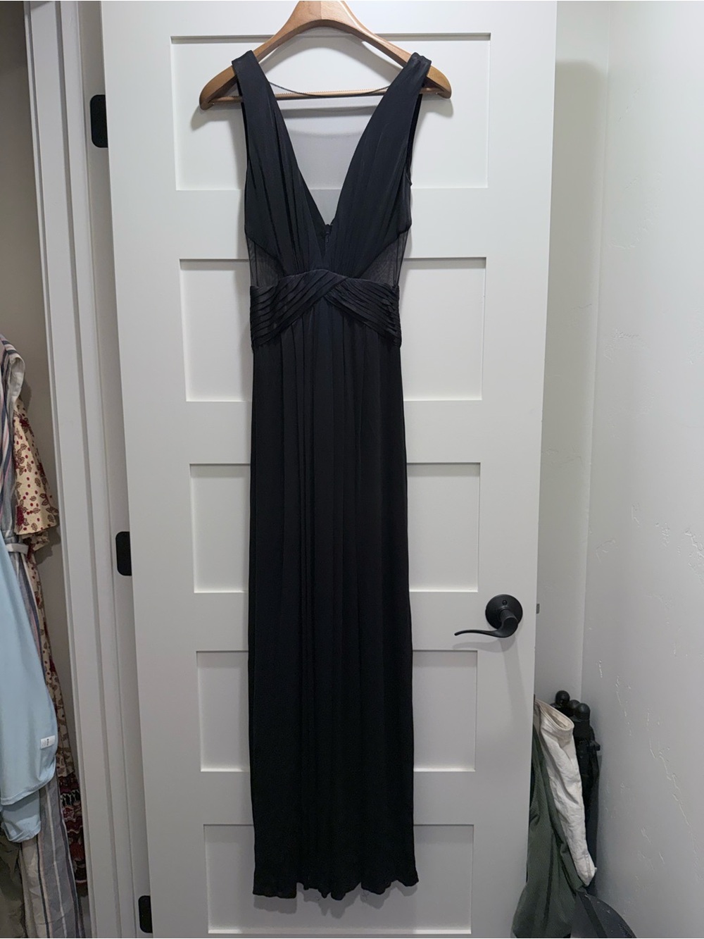 BCBGMaxAzria Black Sleeveless V-Neck Maxi Dress
